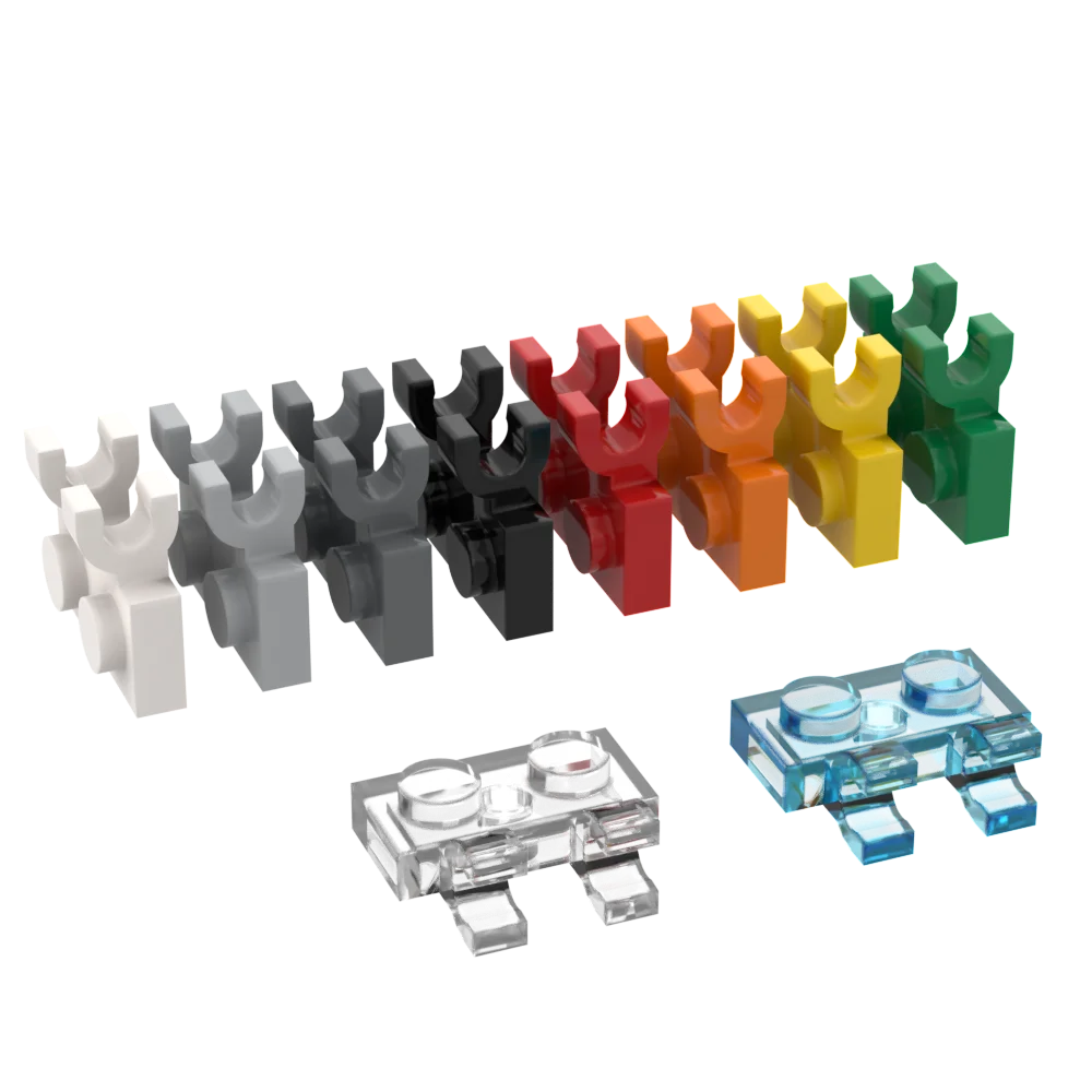 

10PCS 60470 Plate Special Building Blocks 1x2 with Clips High-Tech Bricks Assembles Particles DIY Parts Toy For Children Gifts