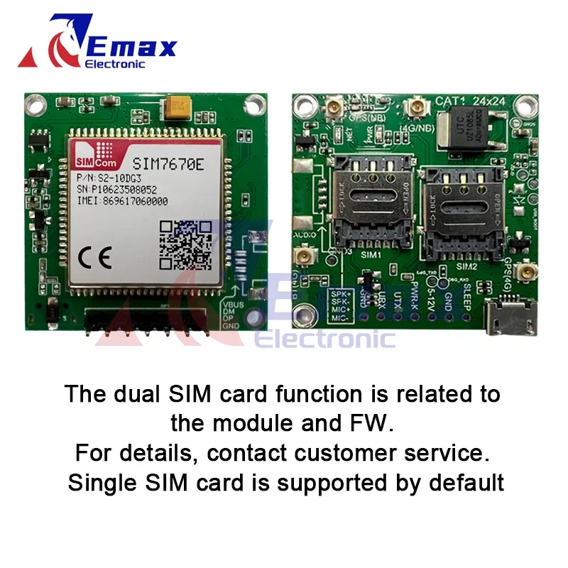 SIMcom SIM7670E Основная плата Макетная LTE CAT1 + 4G чип Qualcomm не поддерживается GPS