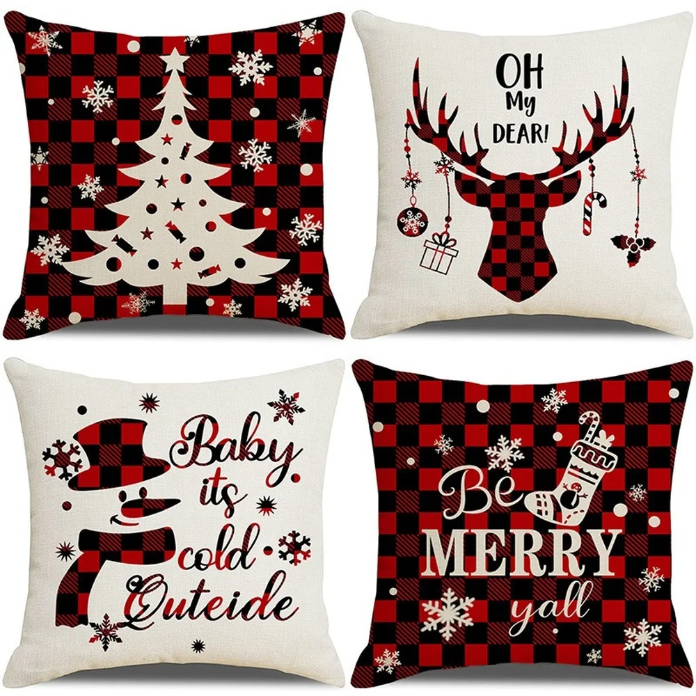 Чехол для подушки с надписью &quotMerry Christmas" 45x45 см