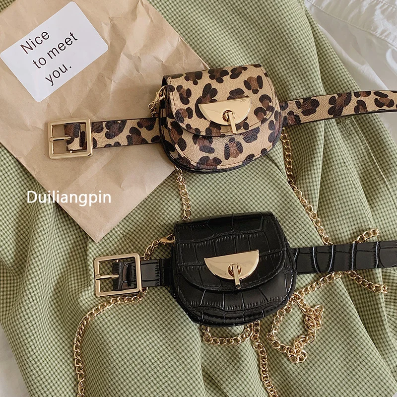 

Leopard Print Small Bag Women's Wallet All-Match Fashion Trendy Belt Women's Detachable Small Waist Bag Cool Ins Outer Wear