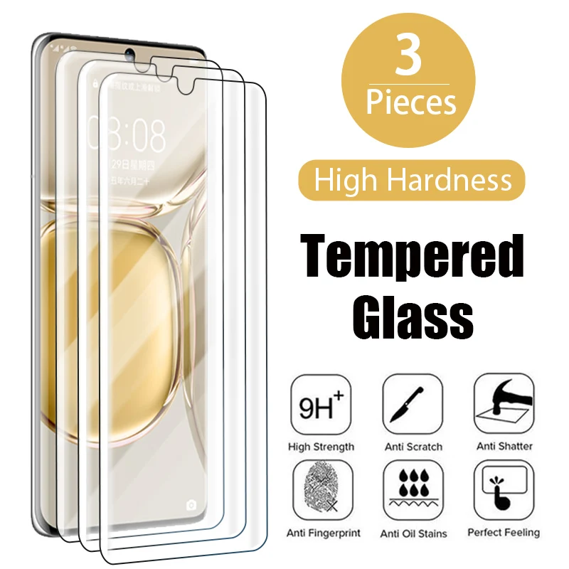 

Защитное стекло для Huawei P50 P40 P30 P20 Lite P Smart 2021 2020 2019 S Z, закаленное стекло для Huawei Y8p Y7p Y6p, 3 шт.