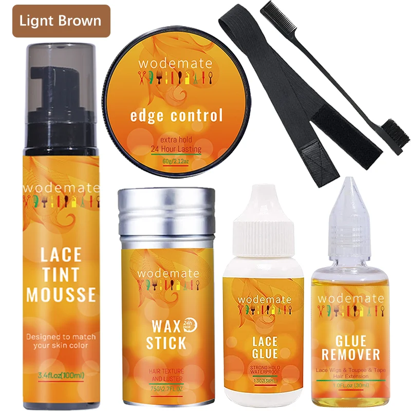 For Wigs Light Brown Wig Tint Mousse+wax Stick Edge Control Gel
