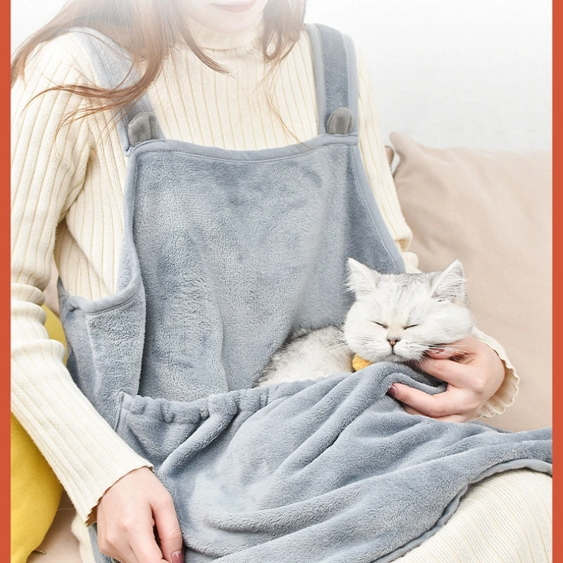 

Фартук-переноска для домашних животных, подвесной нагрудный мешочек для маленьких кошек и собак, зимний плюшевый флисовый, для сна