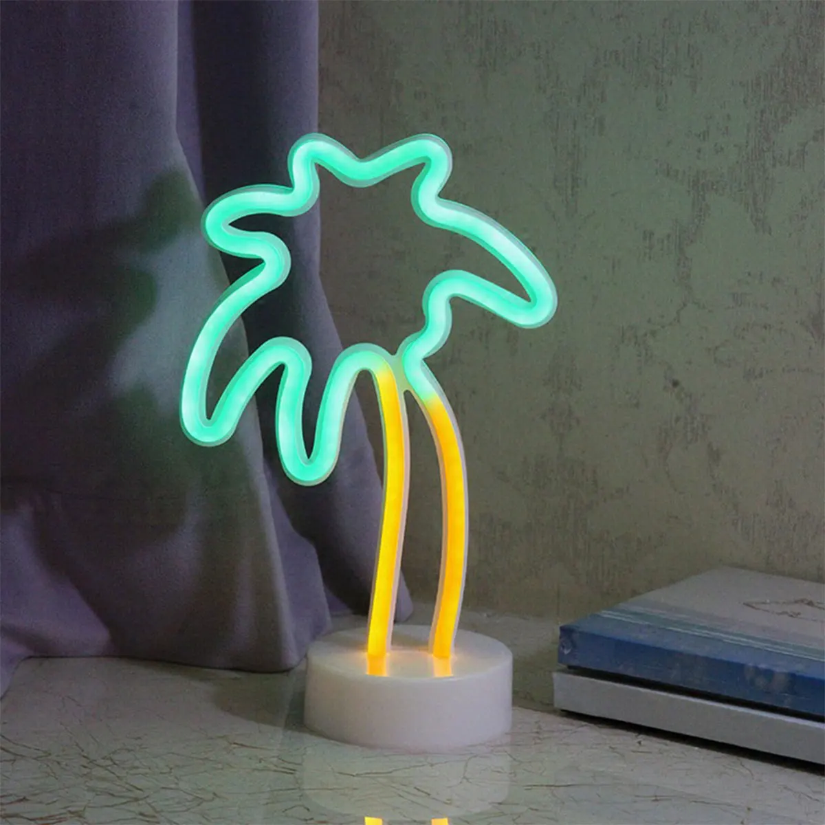 

Неоновые светильники для пальмового дерева, неоновые ночные светильники для кокосового дерева, неоновые настольные лампы с питанием от USB и аккумулятора, креативная прикроватная лампа