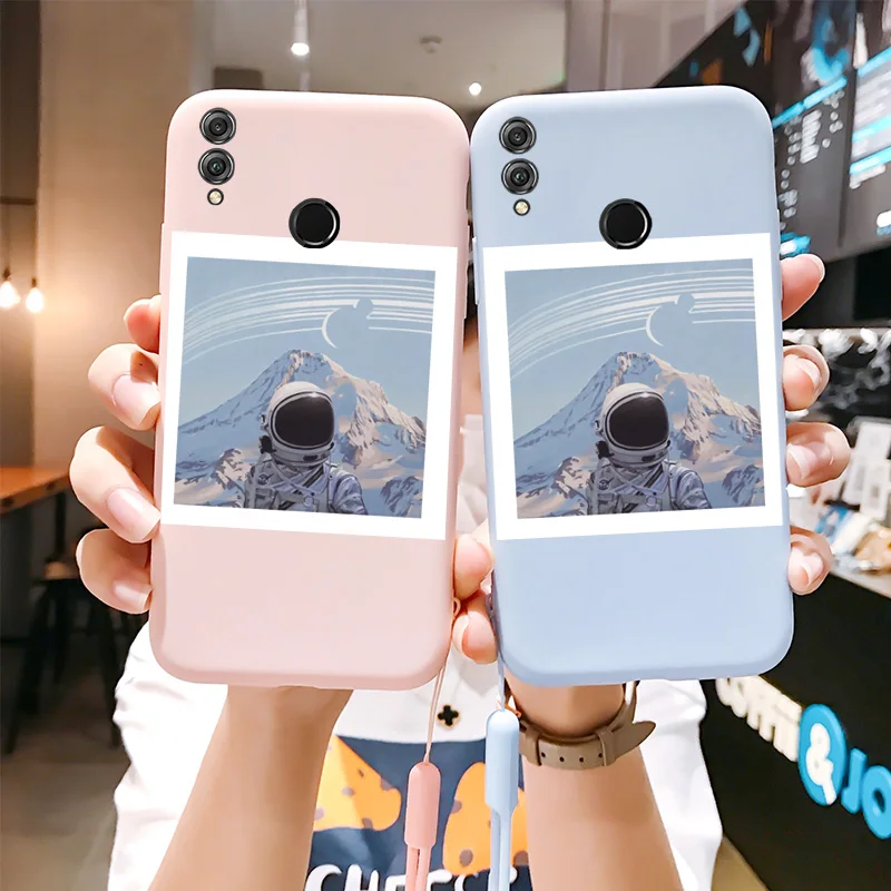 

Astronaut Case For Honor 8 8A Pro 8S 8X Max 9 9A 9C 9I 9S 9X Lite GR3 GR5 Silicone Shell Candy Colors Protection Personality