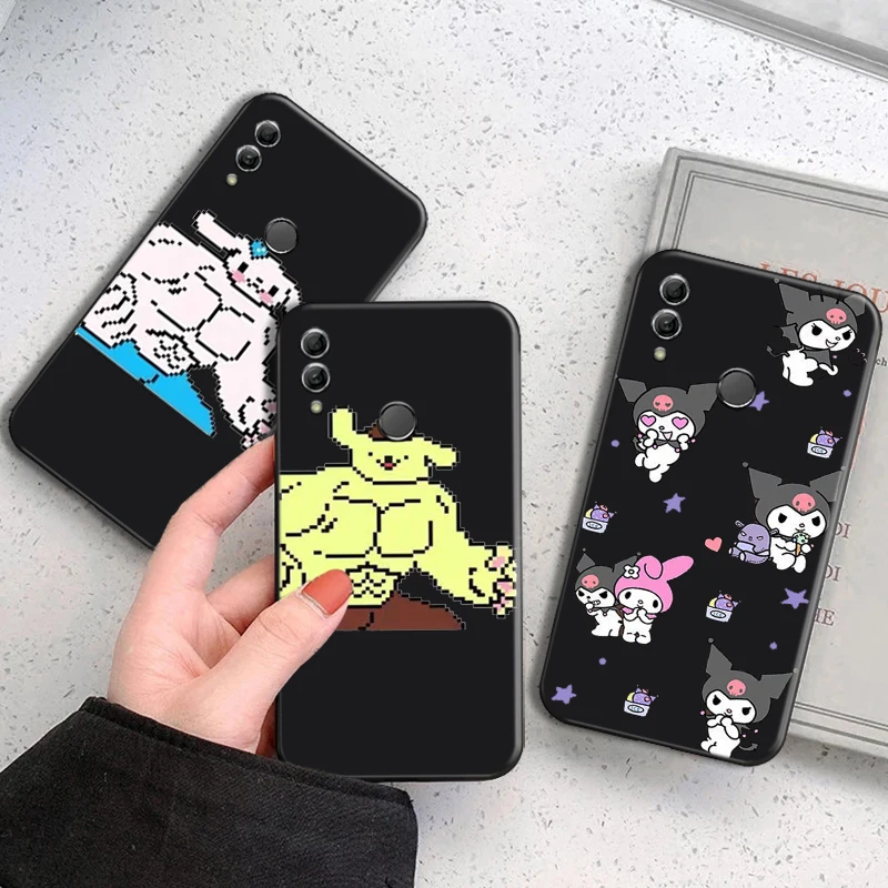 

Cartoon Hello Kitty TAKARA TOMY Phone Case For Huawei Honor 7A 7X 8 8X 8C 9 V9 9A 9S 9X 9 Lite 9X Lite 8 9 Pro Black
