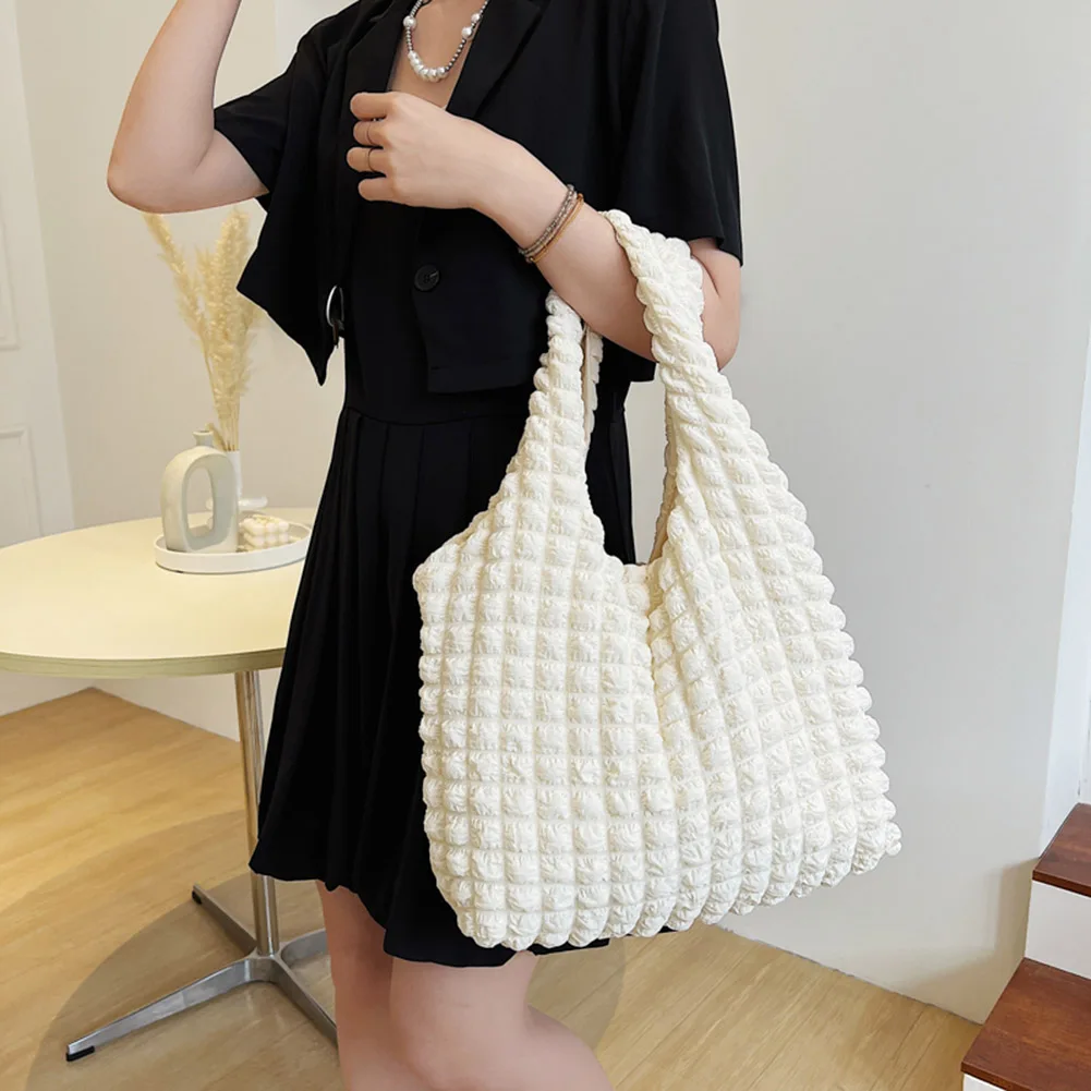 

Fashion Portable Bubble Flower Tote Bags Lady Solid Color Pleated Cloud Designer Handbag Handheld Shoulder Shopping Bag