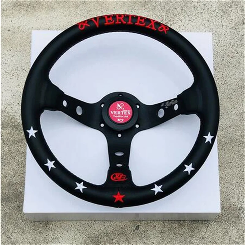 

Гоночное черное рулевое колесо VERTEX 330 мм jdm из натуральной кожи для дрифта