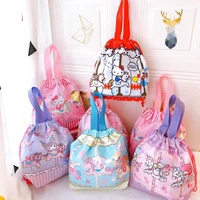 kawaii sanrio kuromi cute plush toys anime stuffed handbag case cartoon oxford cloth bags plush for girls women birthday gifts