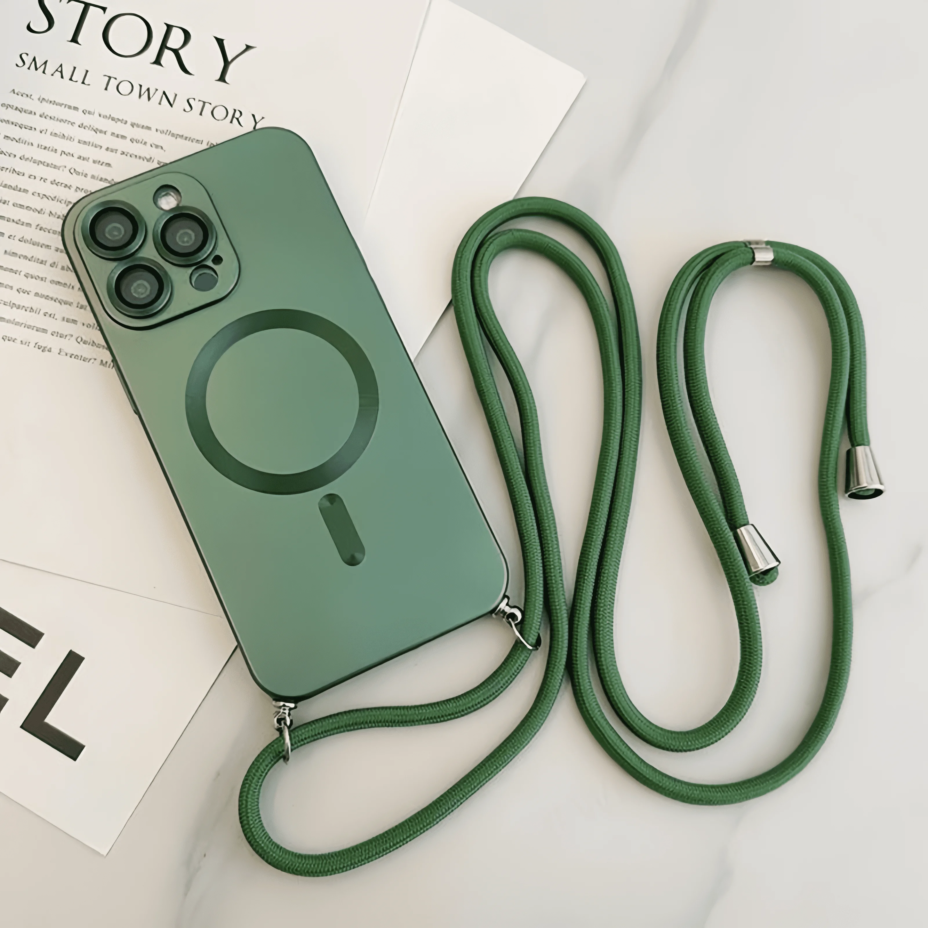 Матовый чехол Magsafe для Apple iPhone 15 13 14 11 12 Pro Max с ремешком на шнурке Беспроводная