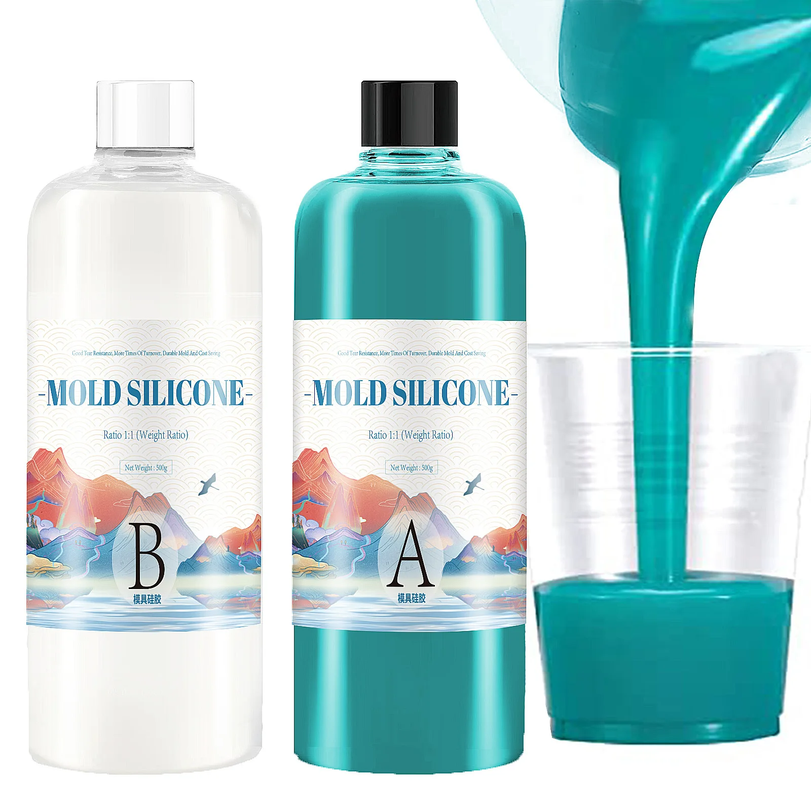 

AB 1:1 Liquid Rubber Silicona Mold DIY Silicone Mold Making Fast Curing Mold Making Silicone Kit Cured 200g 500g 1000g