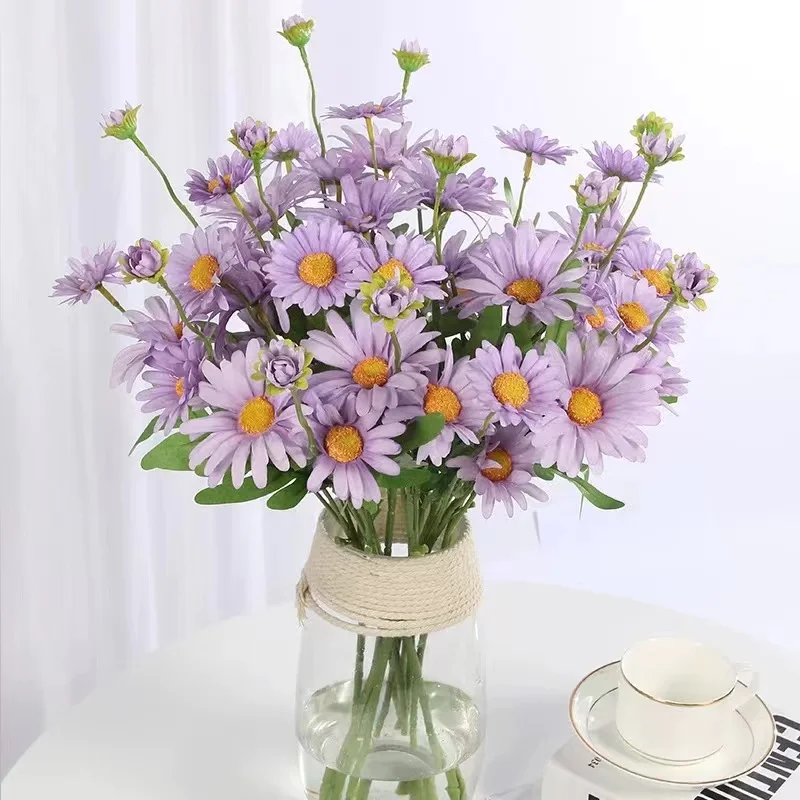 6PCS Artificial Flowers Outdoors Fake Small Daisy Flower UV Resistant for Home Indoor Outside Planter Garden Wedding Vase Decor |