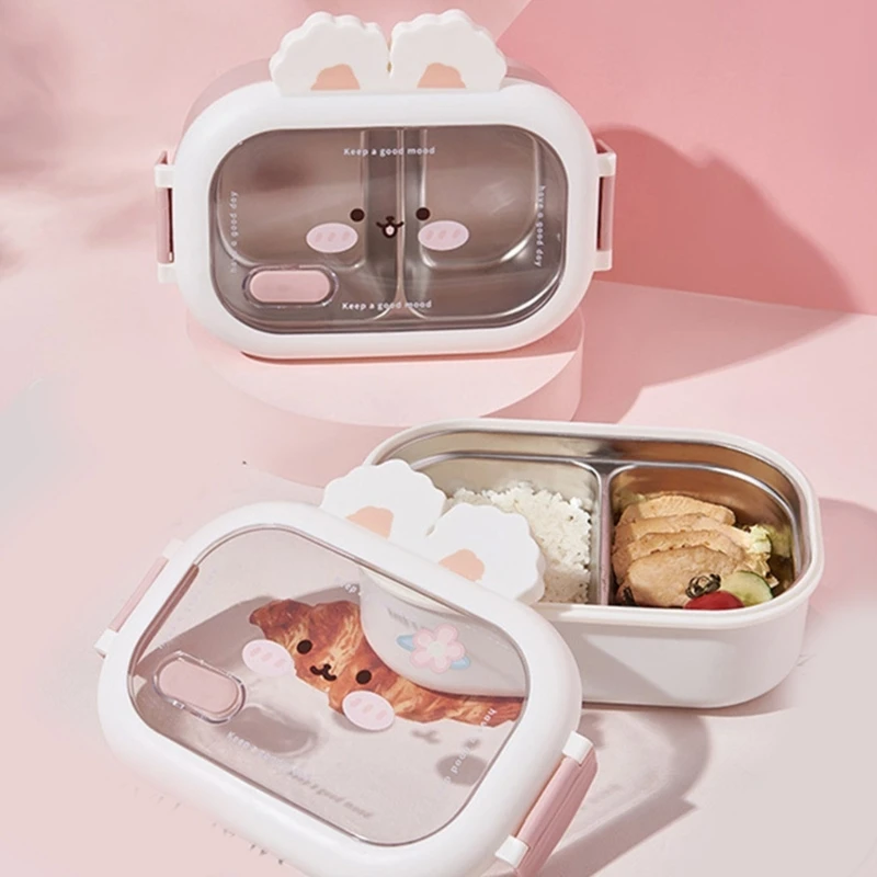 Коробка для завтрака с кроликом несколькими отсеками детского контейнера еды из