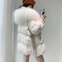 overcoat down cotton jacket 2022 winter new big fur collar womens korean loose thick cotton snow coats outerwear casual parkas