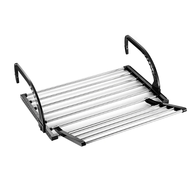 

New-Radiator Clothes Airers Balcony Cloth Drying Rack Compact Clothing Drying Rack Stainless Steel Malleable Foldable Airer