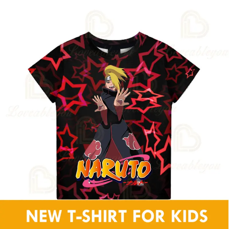 

Naruto Uchiha Sasuke 3D Printed T Shirt Kids Summer Short T-shirt Boys Girls Teenager Streetwear TShirt Sports Tops