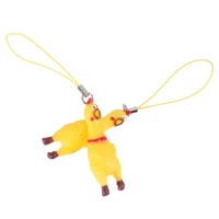 35 pack squeeze screaming chicken keychain funny yellow squeaking chicken pendant for keys bags phones