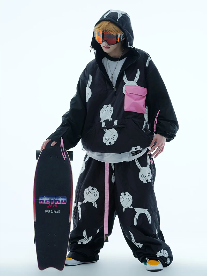 Ski Suit Men's and Women's Single-Board Double-Board Couple Waterproof Winter Warm Double-Sided Ski Top Pants