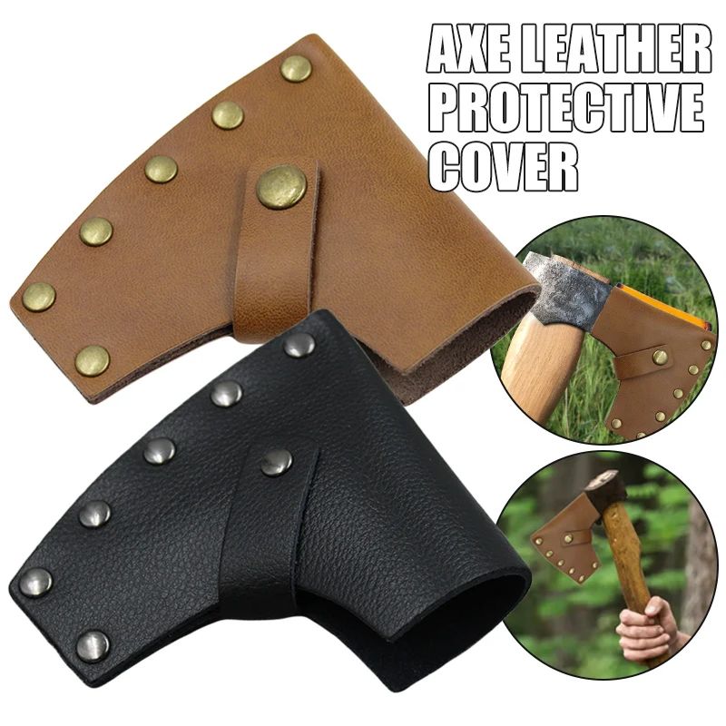 

1Pc Black/brown Pu Leather Axe Head Sheath Hatchet Protect Blade Cover Safe and Durable Camping Accessories Big Sale