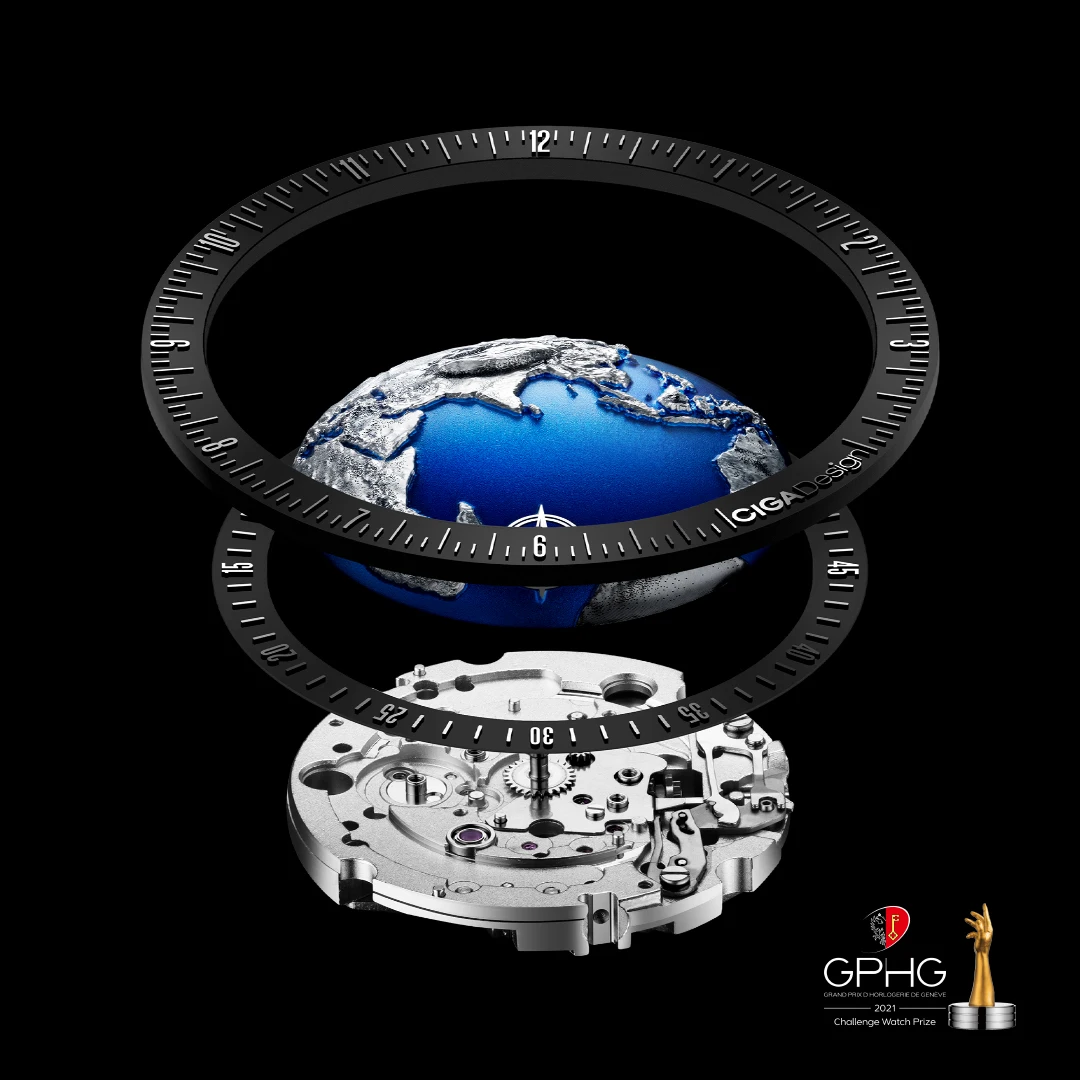 Фото CIGA Design Series U Blue Planet II Светящиеся механические часы с автоматическим механизмом Мужские часы 2025 Мужские наручные часы №4