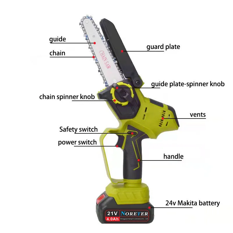 Мини-электрическая пила с литий-ионной аккумуляторной батареей 4 0 Ач 6-дюймовая