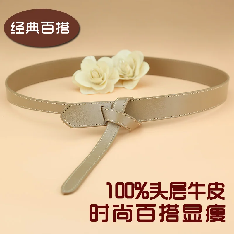 Belt Women Genuine Leather Full-grain Fashion Wide Decoration with Shirts Dress Trench coat Knotted Summer Waist...