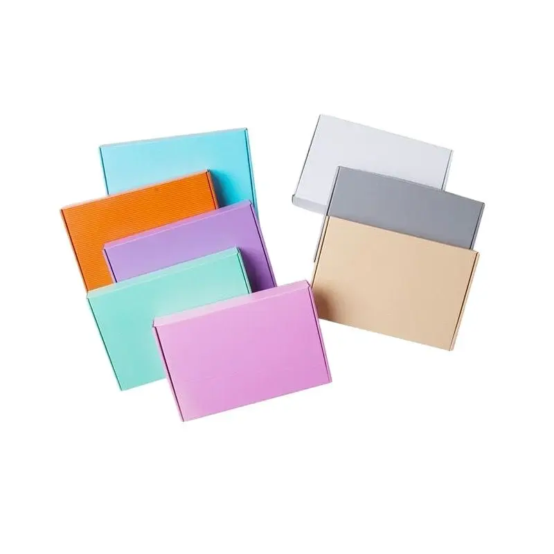 5pcs/lot Black / Gray / Pink Paper  Cardboard Boxes For Packing Orders Shipping Carton Package For Packing Cloth / Gift
