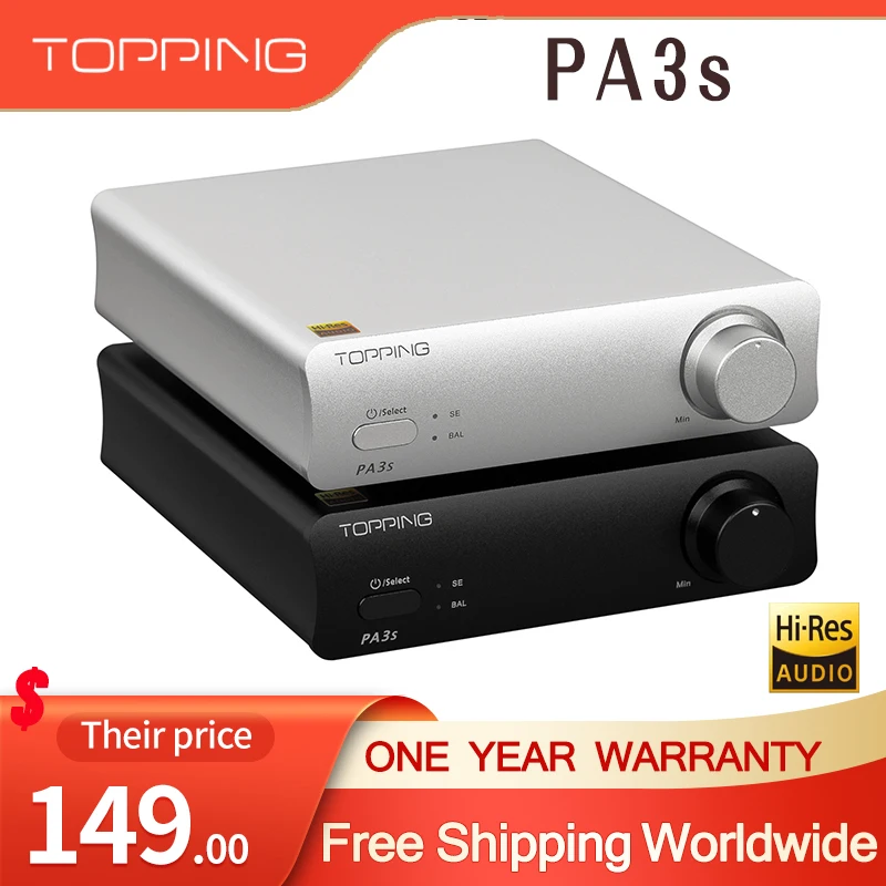 

Усилитель мощности TOPPING PA3S 80 Вт * 2 65 Вт * 2 2xMA12070, полностью сбалансированный усилитель класса D