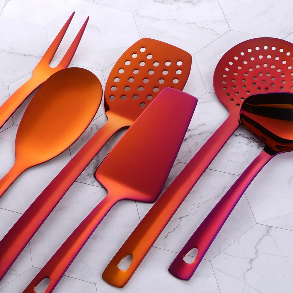 

Stainless Steel 12Pcs Kitchen Set Cooking Spoon Shovel Household Kitchen Cooking Shovel Colander Big Fork Soup Spoon Food Shovel