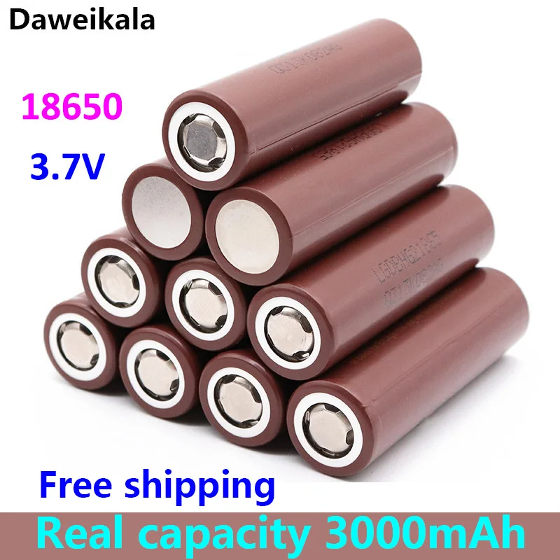 

100% Original18650 HG2 3000mAh Battery 3.7V Discharge 20A 18650 Battery for LGHG2 3000MAH 3.7V 18650 Power Battery Rechargeable