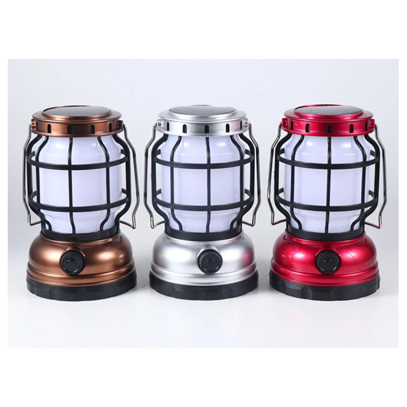 

LUDA Solar Lantern Camping Lantern Camping Light With Emergency Power Bank Flickering Flame Hanging LED Light