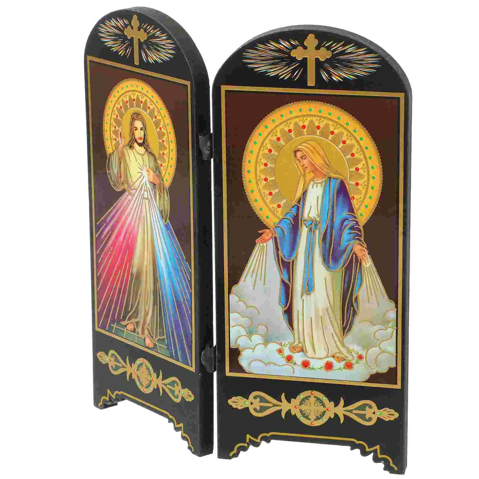 Статуя Святой семьи эмблемы деревянные религиозные таблички орнамент