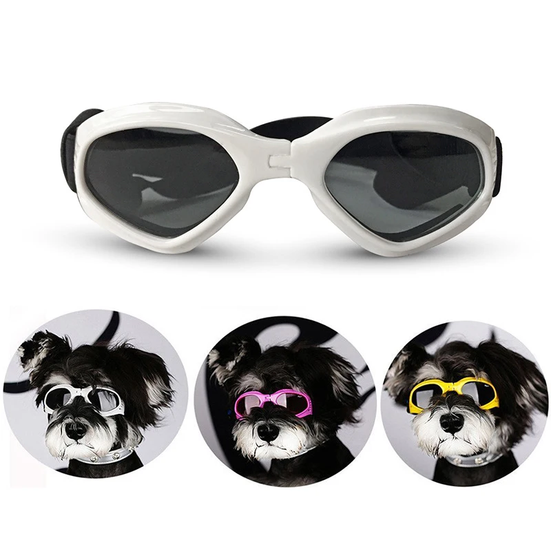 Dog Sunglasses Small Dog Goggles Doggles Dog Glasses for Small Dogs UV Protection Windproof Waterproof Collapsible