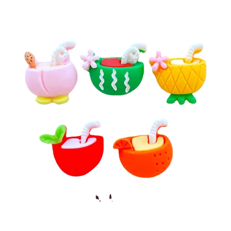 

10 шт. новый милый мини мультяшный фрукт напиток с плоской задней стороной искусственная Смола ювелирные изделия своими руками декоративные...