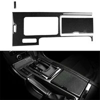 3pcs car accessories for ford mustang 2009 13 carbon fiber interior gear shift box panel cover car interior decoration sticker