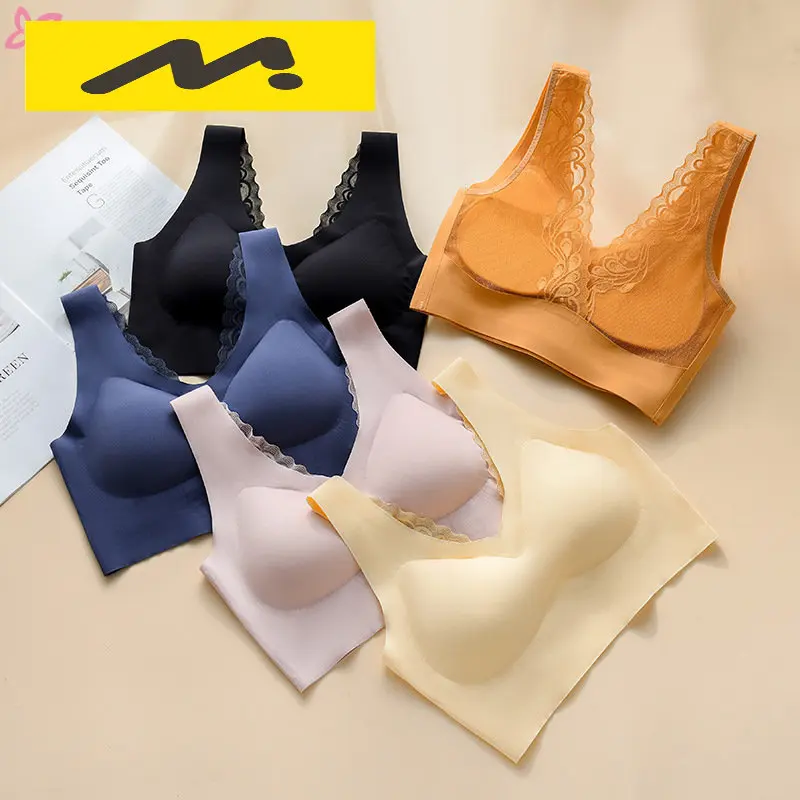 Sexy Seamless Bra Wireless Brassieres Bras for Women Lace Push Up Bra BH Invisible Backless Female Underwear with Pad Bralette