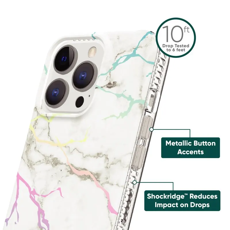 2023 new for White Iridescent Marble Phone Case for iPhone 13 Pro