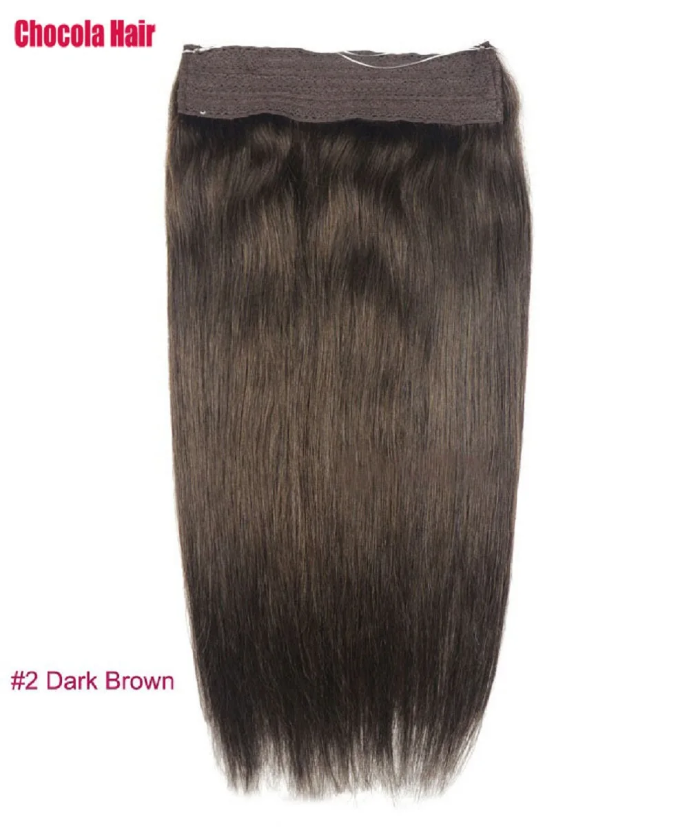 Chocala 16 "-28" бразильские наращивание человеческих волос Remy Halo 100-200 г рыбная