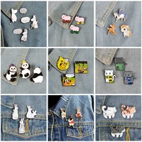 animal set pins unicorn hippopotamus pig panda cat dog rabbit brooches badges fun friends gifts pins for backpacks wholesale