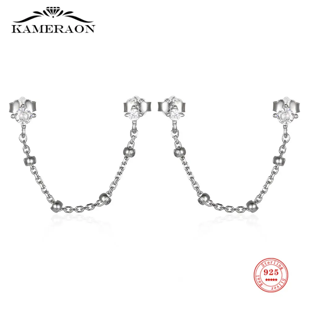 Женские длинные серьги-подвески из стерлингового серебра 925 пробы, корейские ювелирные изделия для девушек, женские циркониевые серьги-подвески