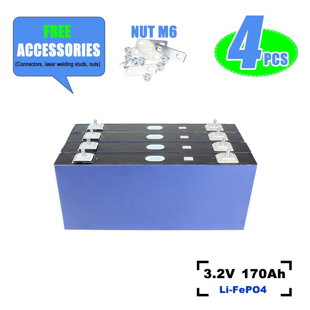 Оригинальный аккумулятор CALB 3.2v177ah Lifepo4 глубокие циклы для солнечных систем EV RV Goftcart 12v170ah