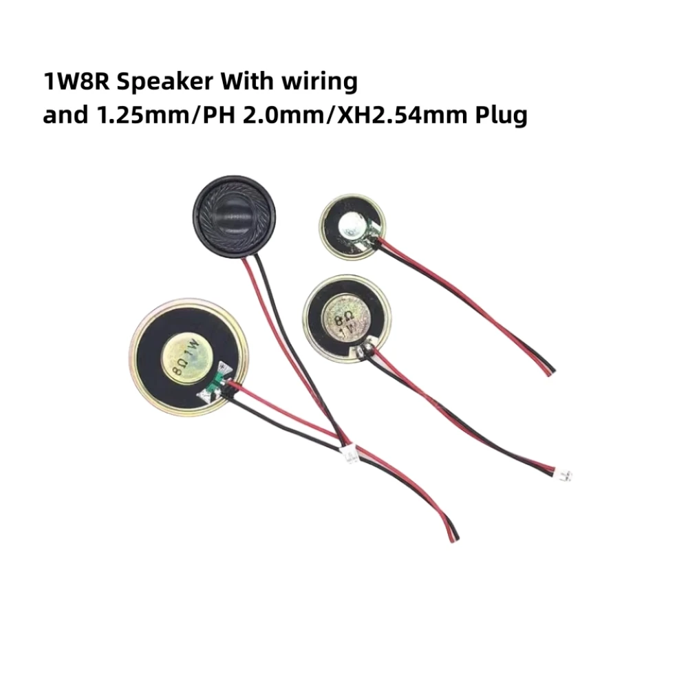 

8R0.5W/1W8R 8Ω 0.5Watt Speaker With 1.25mm/PH2.0/XH2.54 Plug Diameter 20/23/28/30/36/40/50/70mm For Toy/Audio/Video Loudspeaker
