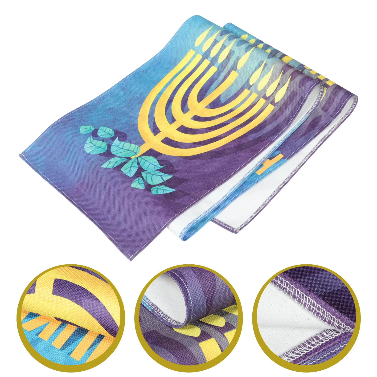 

Table Hanukkah Runner Chanukah Jewish Decoration Tablecloth Coverholiday Dining Festival Supplies Party David Menorah Star
