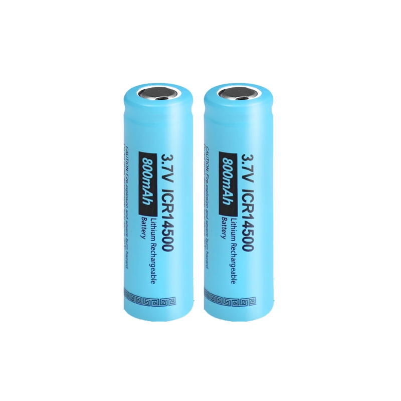 

2PC PKCELL ICR 14500 AA Lithium Battery 800mAh 3.7V Li-ion Rechargeable Batteries Cell for Led Flashlight Headlamps Torch Mouse