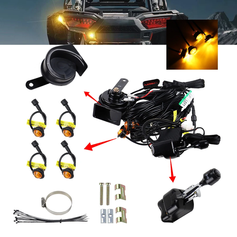 

Светодиодные Поворотники С Переключателем На Рулевой Колонке 105D Для Polaris RZR PRO XP, Pioneer 700, Can-Am Commander Max