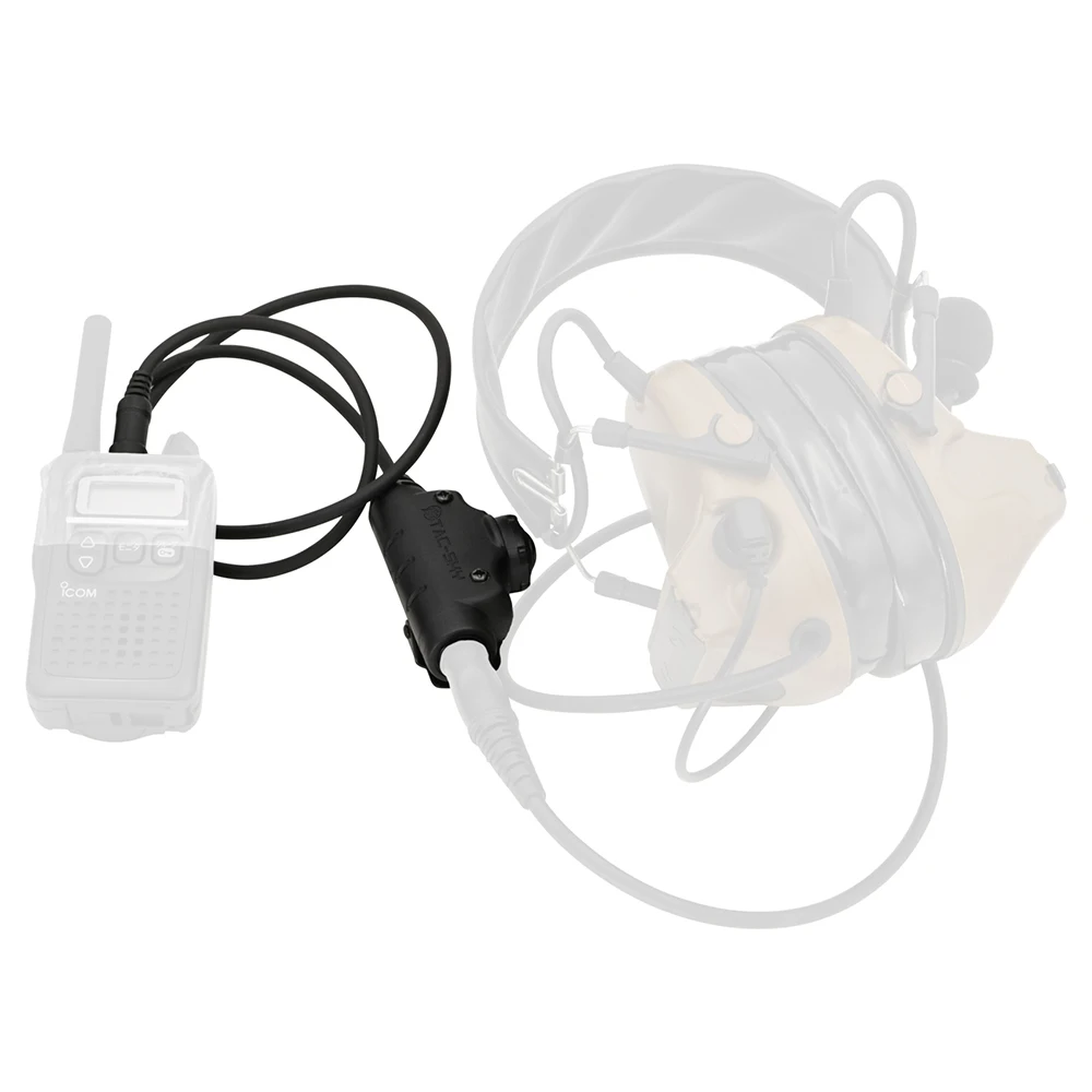 TAC-SKY Tactical Shooting Headset U94 Ptt V2 Headphone Ptt for PELTOR COMTAC / MSA SORDIN Tactical Headset for Yaesu Vertex Plug