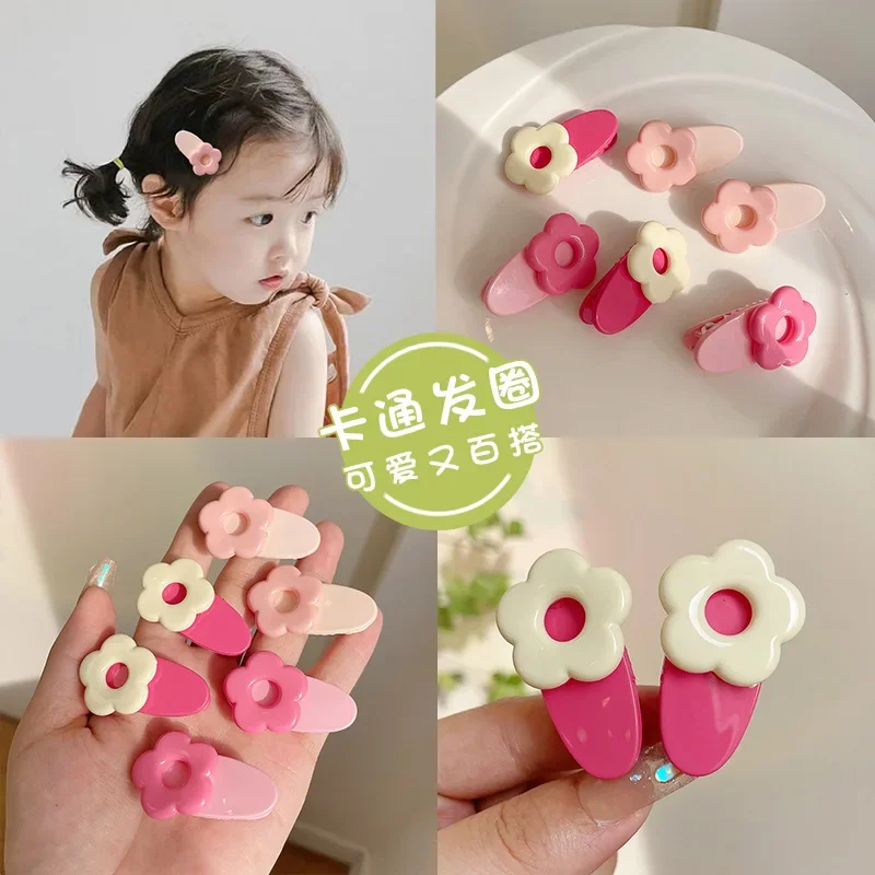 Новые корейские милые заколки для волос с сердечками цветами и боковыми челками