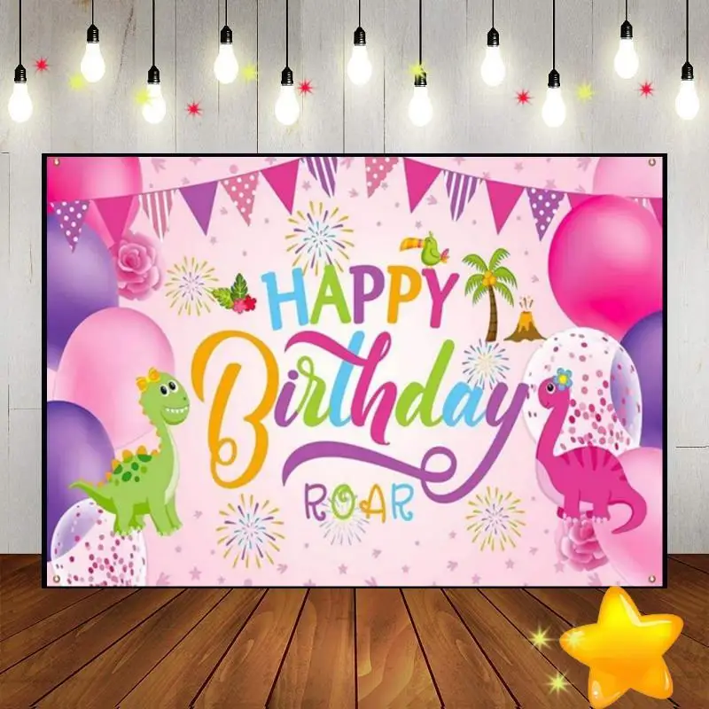 

Dinosaur Tropical Jungle World Background Custom Birthday Backdrop Party Photo Decoration Photography Backdrops Banner Studio