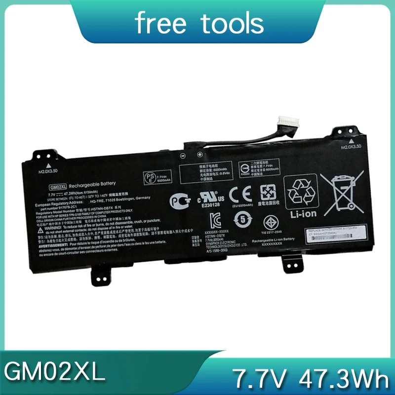 Новый аккумулятор GM02XL 7 В 47.3 Втч для HP Chromebook 14 G5 X360 11 G1 G6 Series HSTNN-DB7X ub7 M TPN-Q185 917679-2C1 271