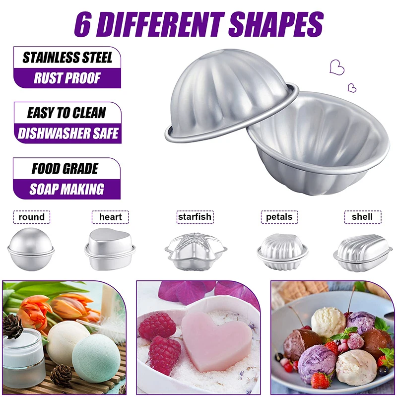 12 шт. формы для мыла и свечи ручной работы ванны соли давления металлический